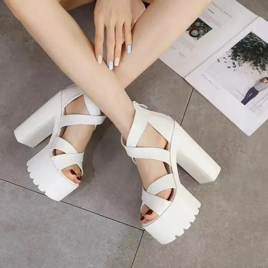 Sexy Mixed Color Platform Sandals for Women