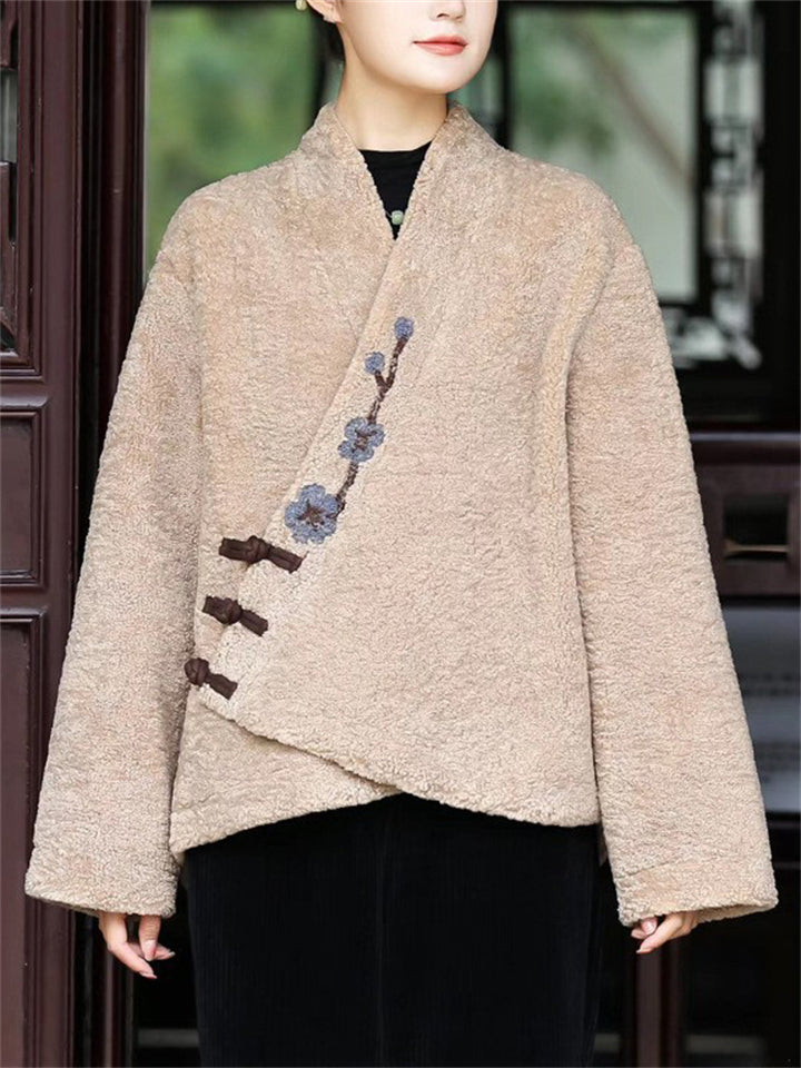 Chinese Style Plum Blossom Embroidered Cashmere Jacket