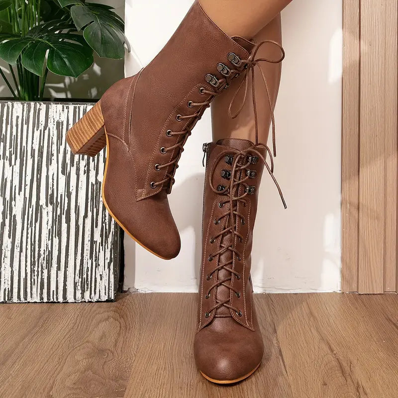 Ivyshape | Stylish Vintage-Inspired Women's Ankle Boots