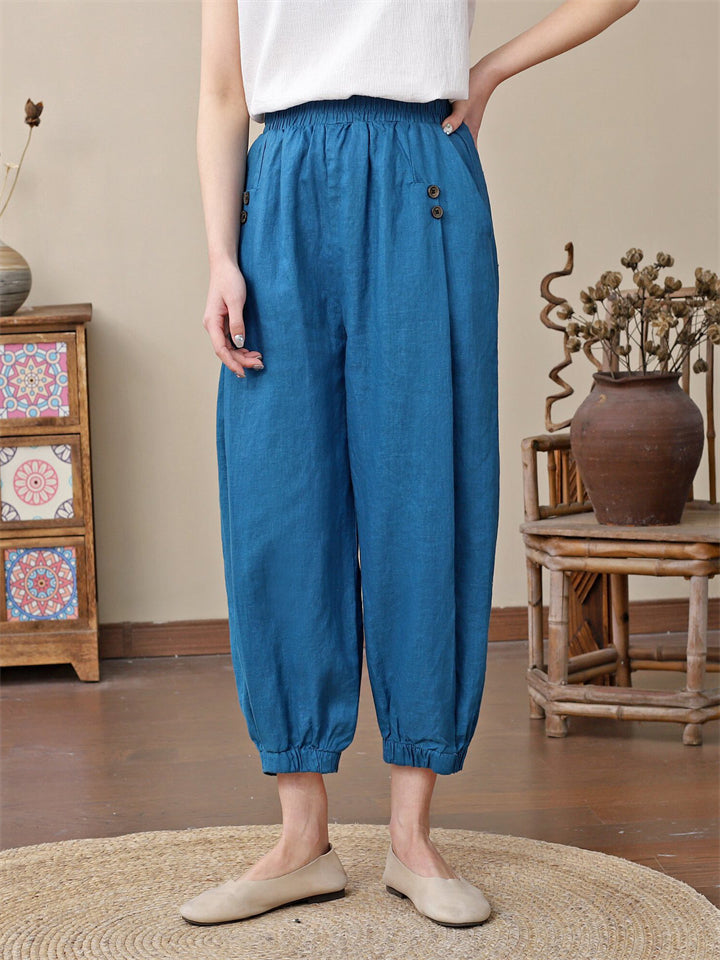 Spring Summer Women's Loose Thin Elastic Pants