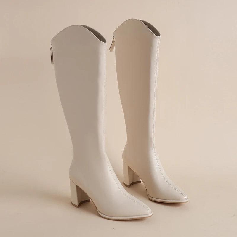 Ivyshape | Knee High Leather Boots