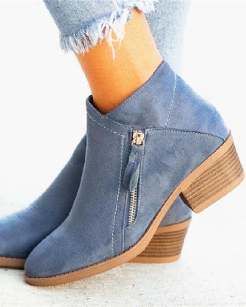 Ivyshape | Suede Boots With Thick Heels