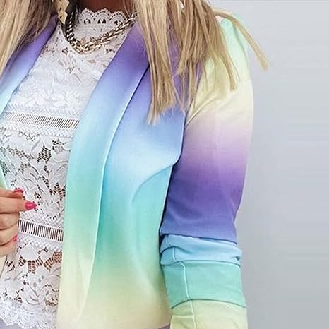 Ivyshape | Long Sleeve Tie-Dye Blazer