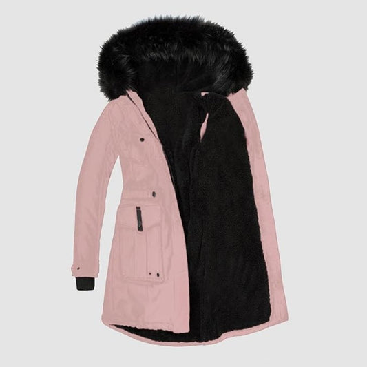 Ivyshape | Winter jacket with cozy vegan faux fur lining