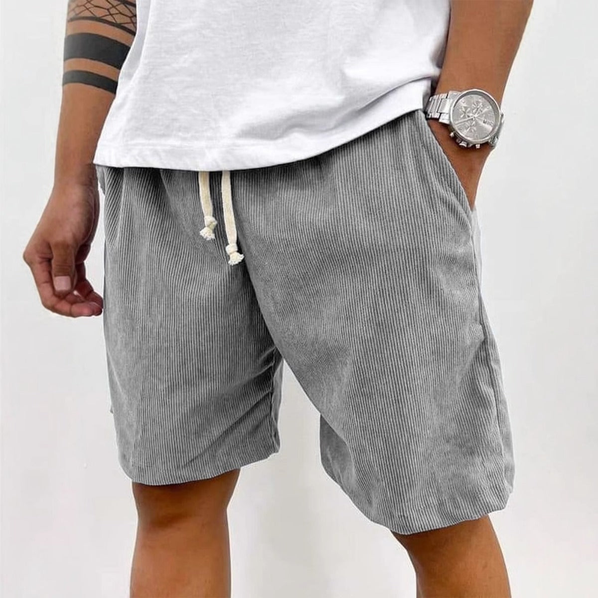 IvyShape Fashion | Men's Casual Drawstring Cord Shorts