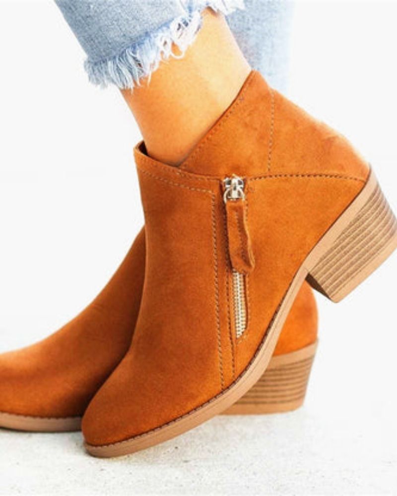 Ivyshape | Suede Boots With Thick Heels