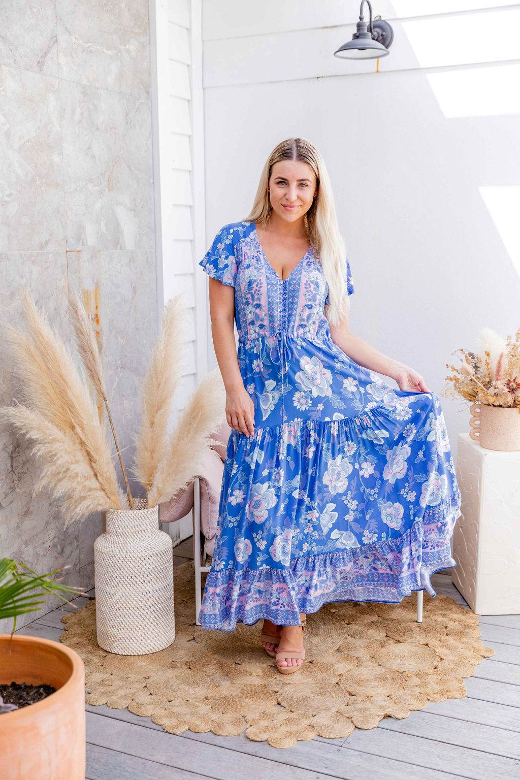 Cora Maxi Dress - Cerulean Dreams