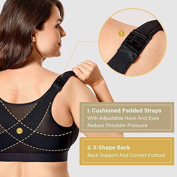 Front-closure wireless-back-support posture bra (1+2 FREE)