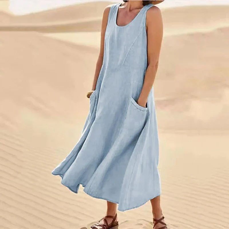 Ivyshape | Linen dress for spring
