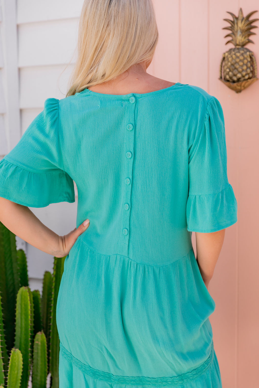 Eloise Dress - Palm Green