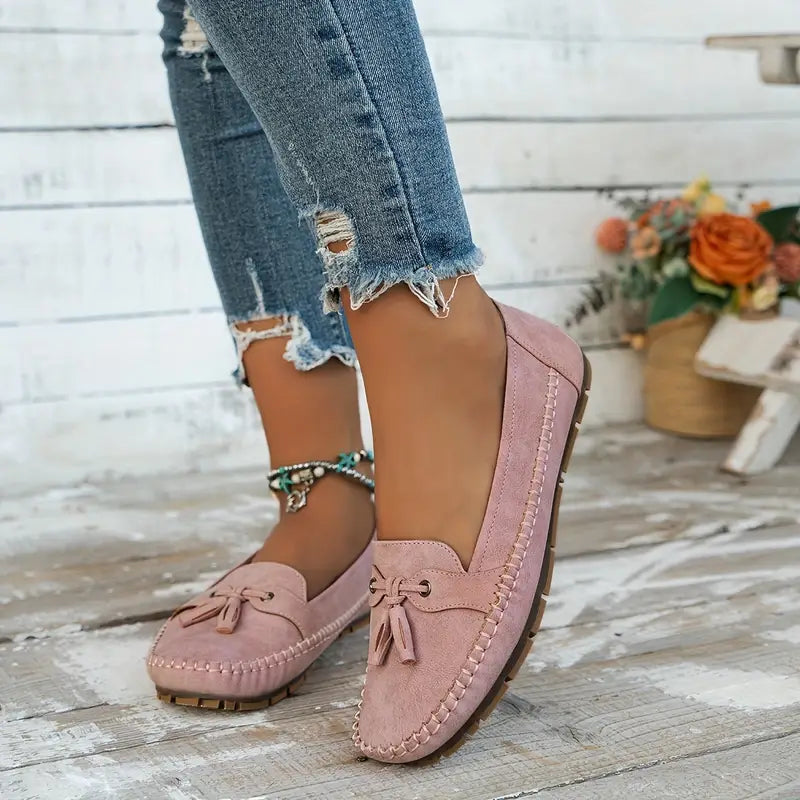 IvyShape | Classic Suede Loafers With Tassel Detail for Women