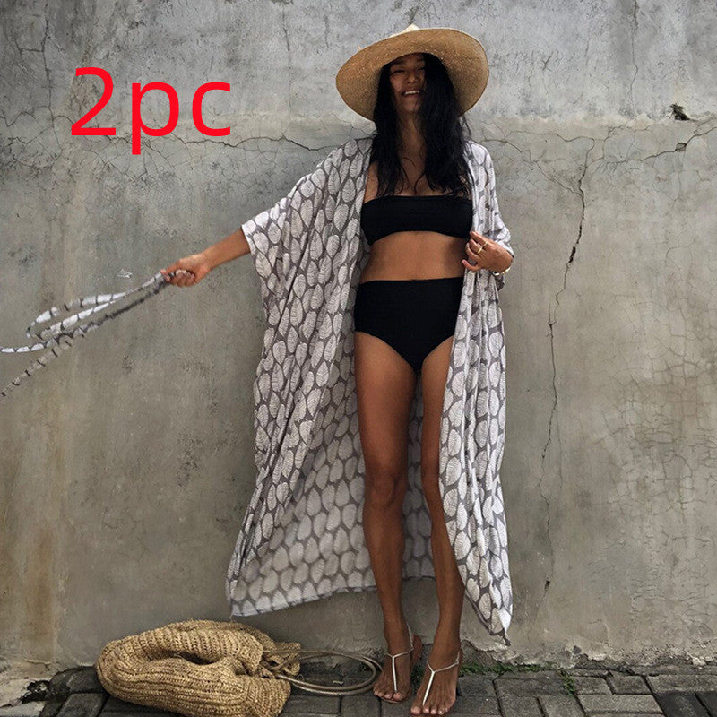 Ivyshape | Women's Beach Cover Up Cardigan Long