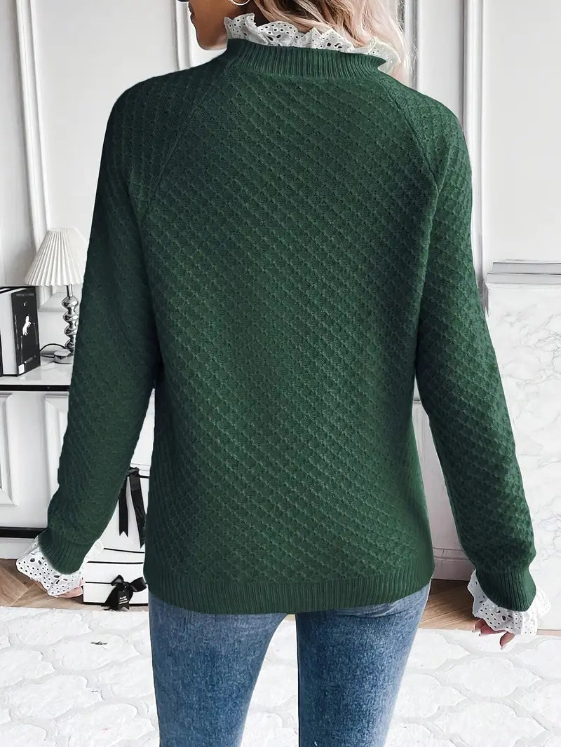 Ivyshape | Pullover Made of Viscose with Lace for Women