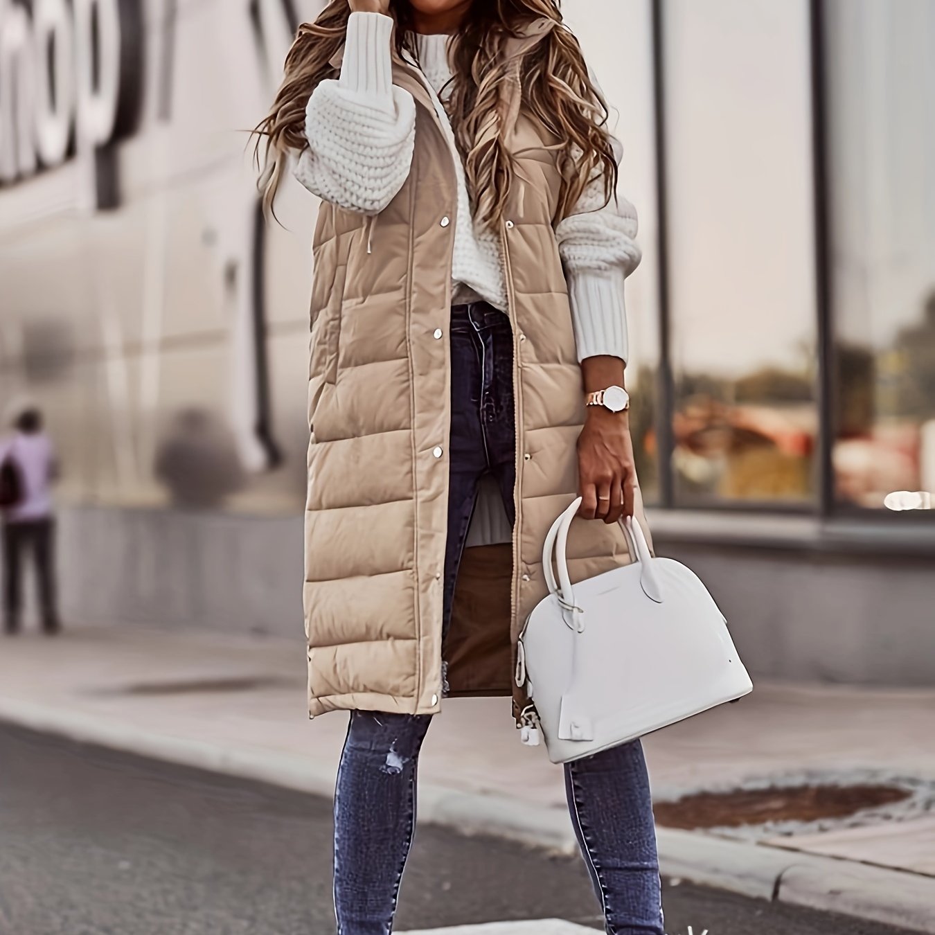 Ivyshape | Chic Long Hooded Vest