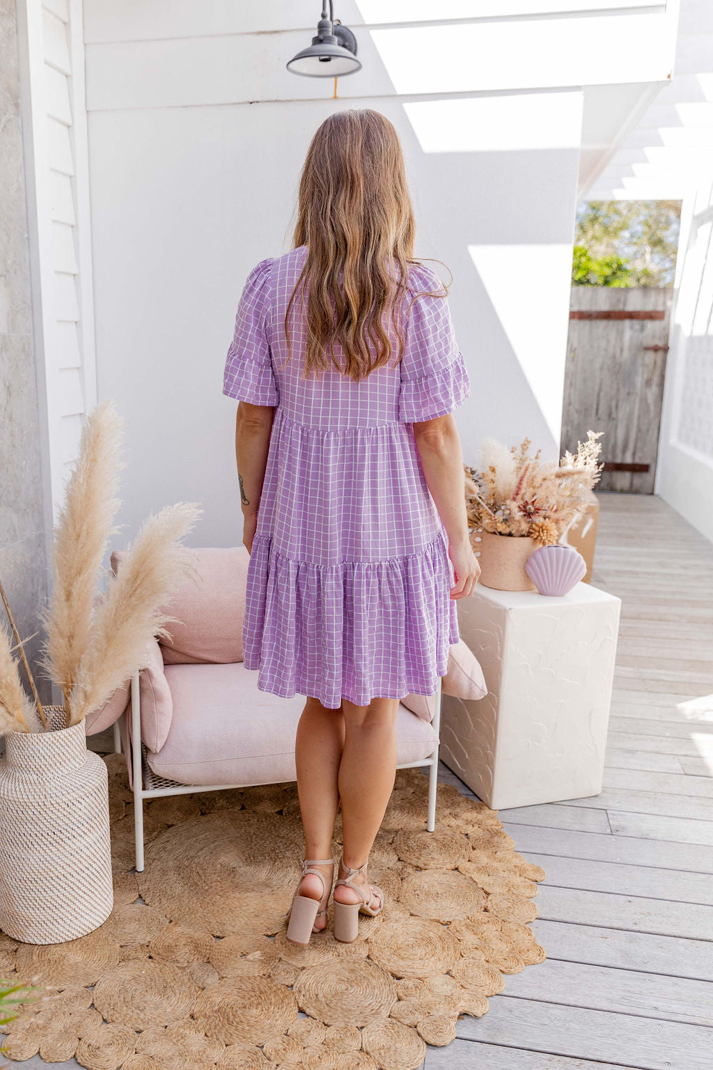 Emerson Dress - Checkered Lavender