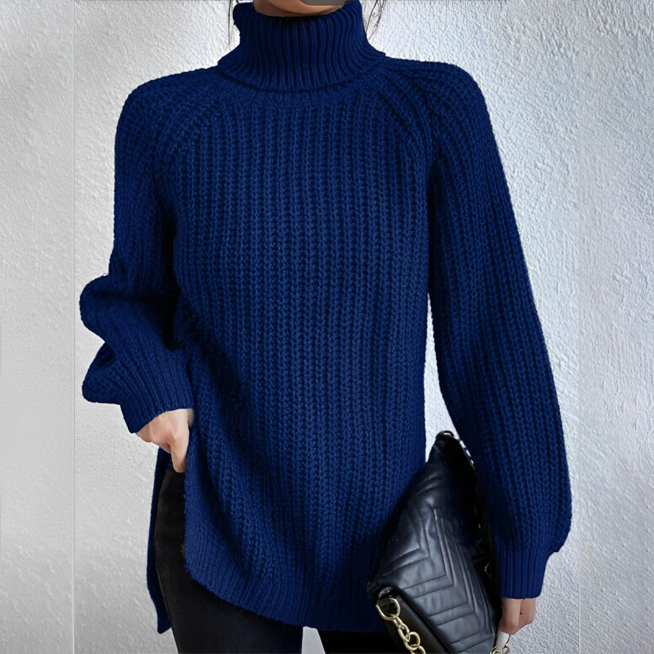 Ivyshape | Thick Turtleneck Sweater Made Of Cotton