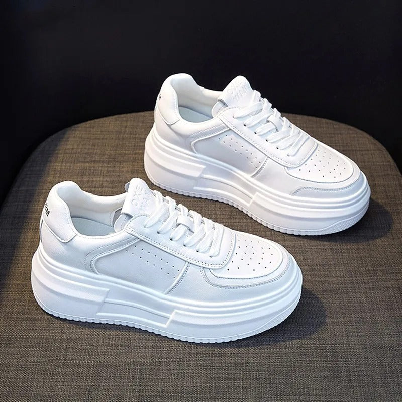 Casual White Platform Sneakers for Women