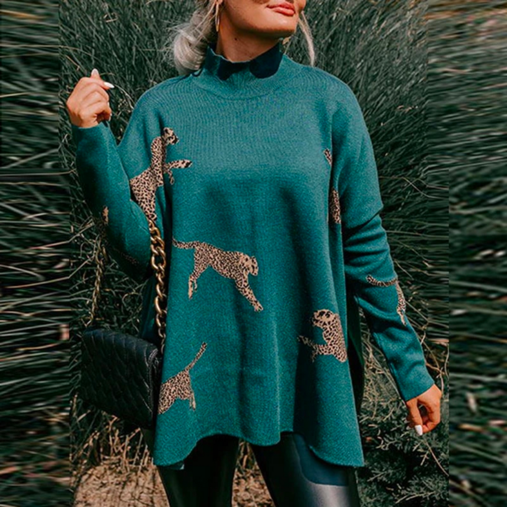 Ivyshape | Warm and Unique Leopard Sweater