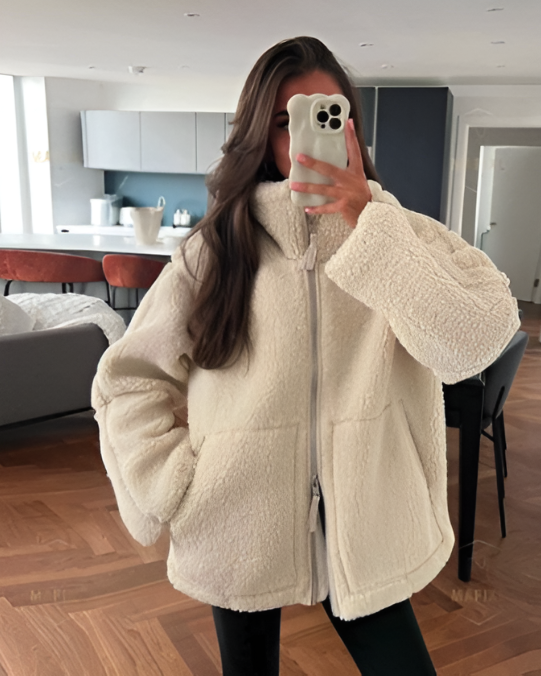 Ivyshape | Cozy Teddy Jacket