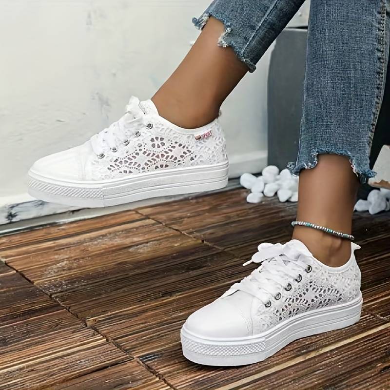 Ivyshape | Chic and Airy Lace Sneakers