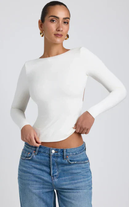 Ivyshape | Stylish Long Sleeve Top Without Back