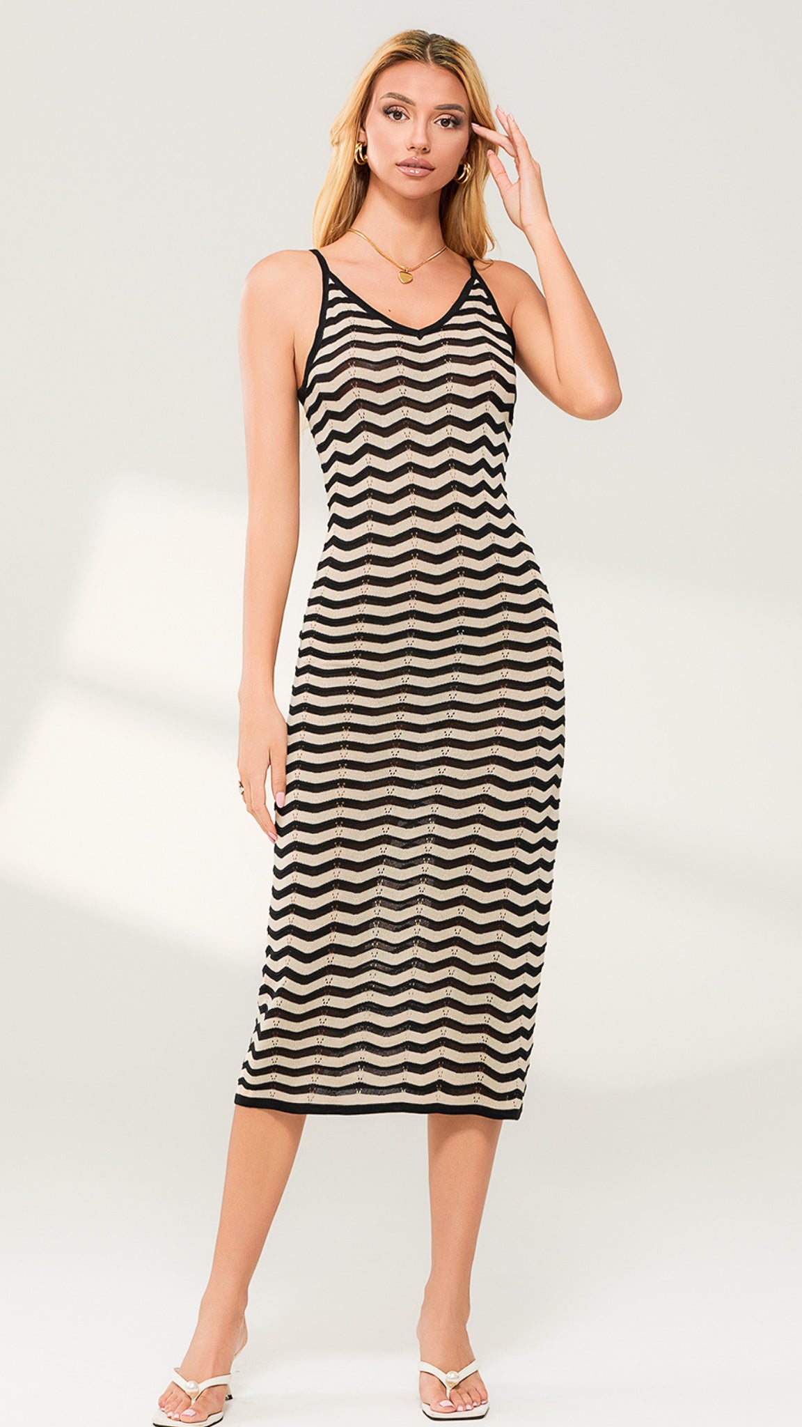 Mid-Back Chevron Dress