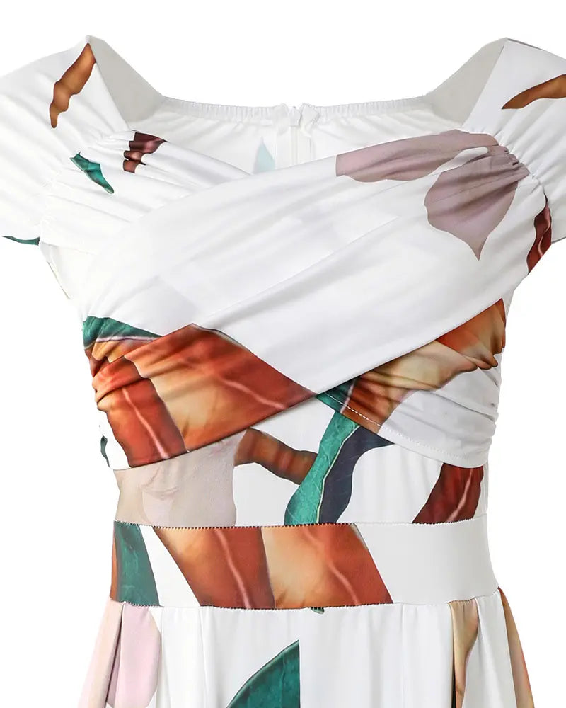 Ivyshape | Elegant Jumpsuit Dress with Floral Pattern