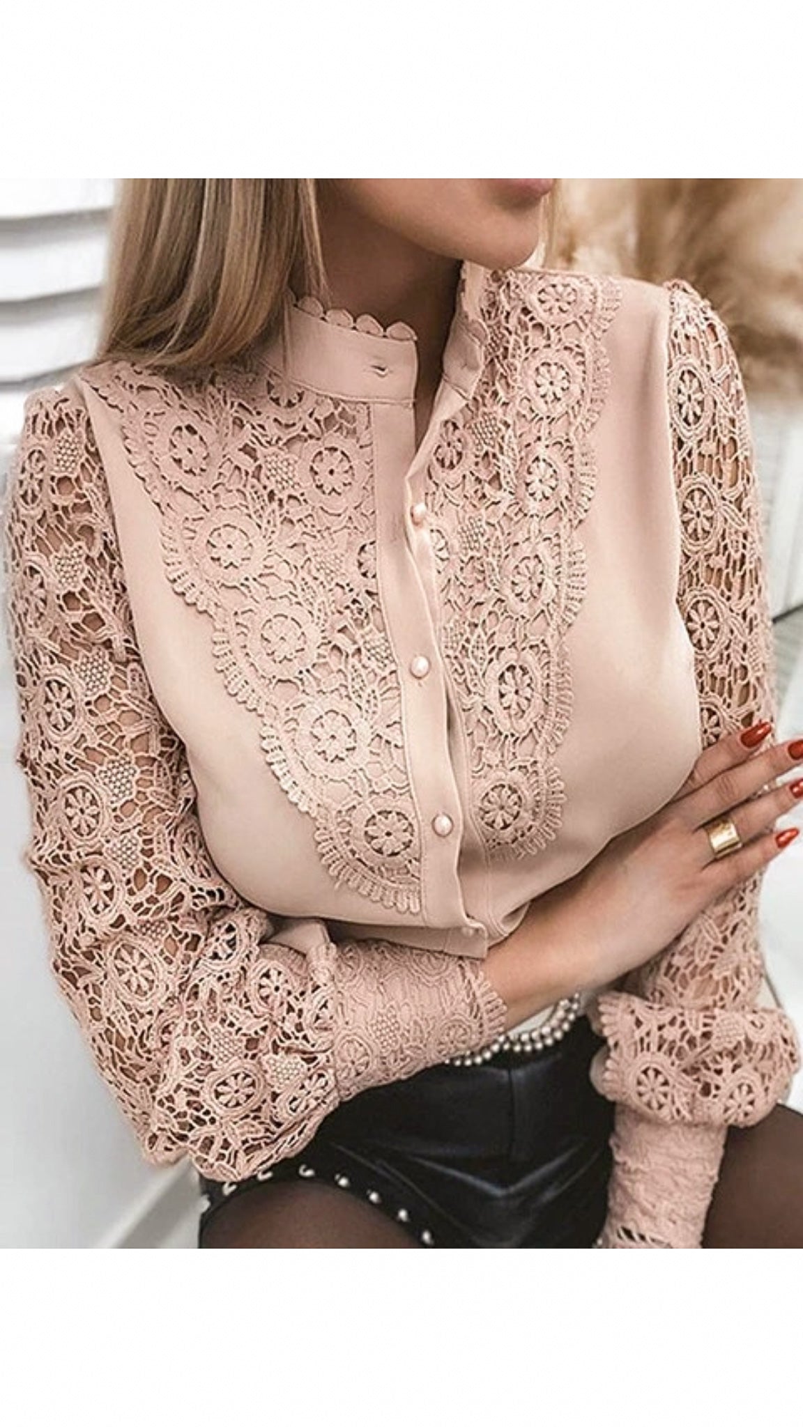 Button Down Lace Shirt