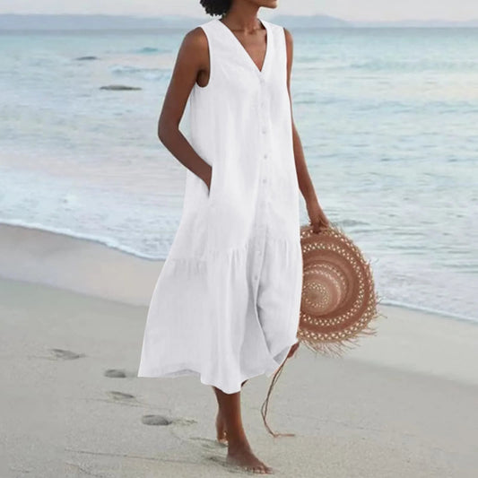 Ivyshape | Women's Comfortable Beach Dress Pastel