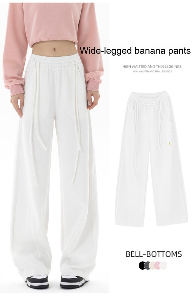 Ivyshape | Multi-Color Straight Wide Leg High-Waist Casual Banana Pants