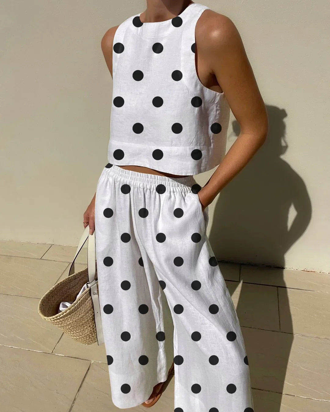 Polka Dots Prints Two-pieces Set