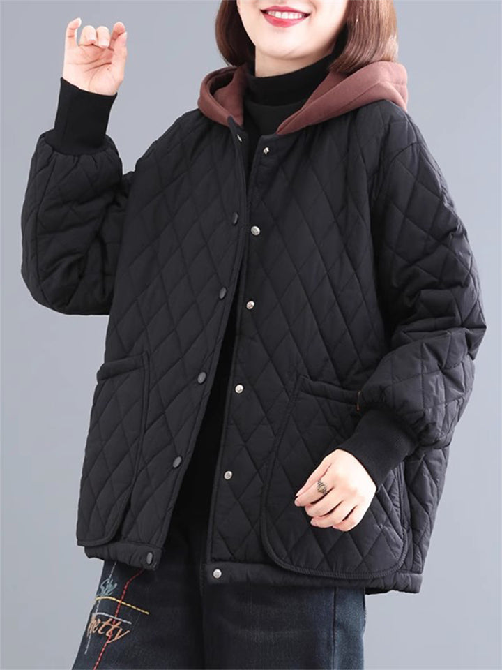 Winter Casual Rhombus Thickened Quilted Cotton Jacket