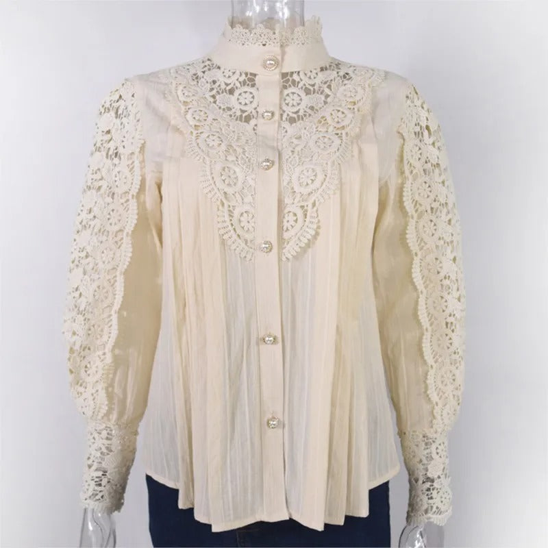 Sexy Long-Sleeve Lace Blouse for Women