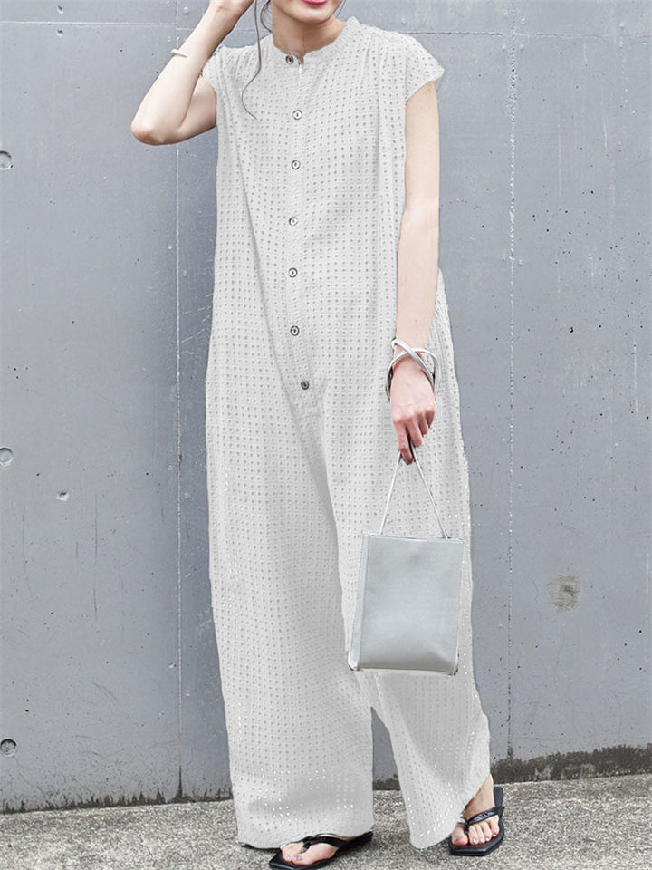 Cozy Relaxed Eyelet Jumpsuits