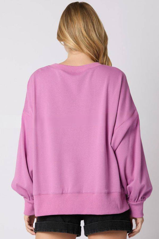 Ivyshape | Letter Bowknot Sweater Loose Casual Top