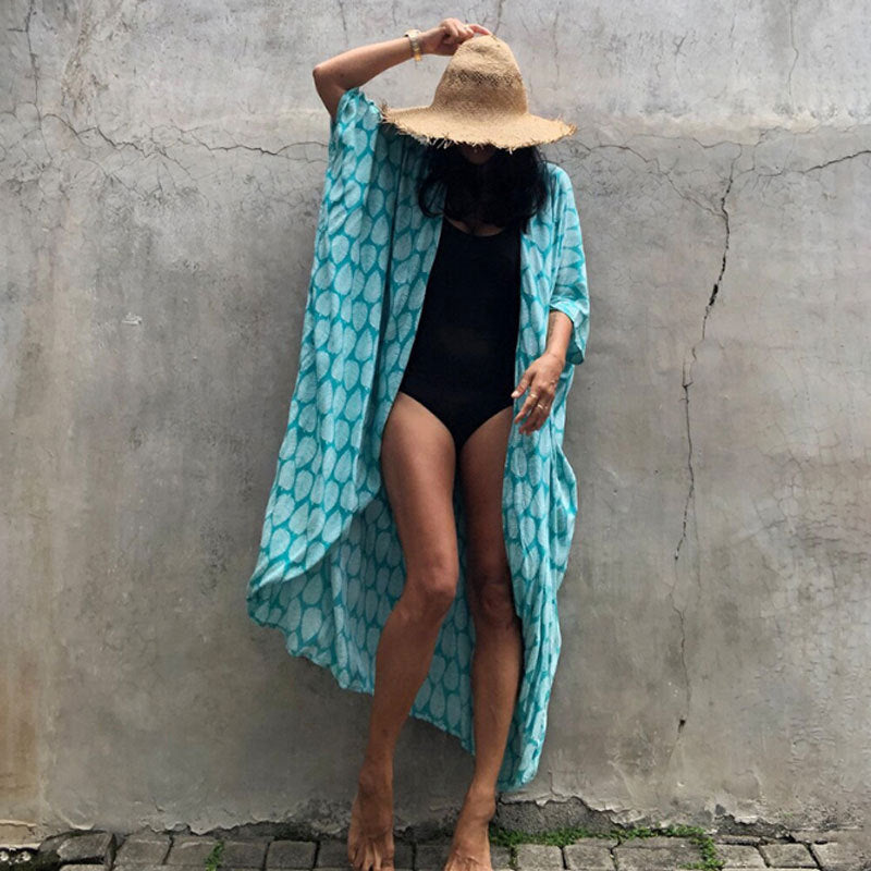 Ivyshape | Women's Beach Cover Up Cardigan Long