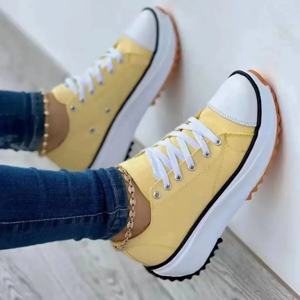 Trendy Platform Lace-Up Sneakers for Women