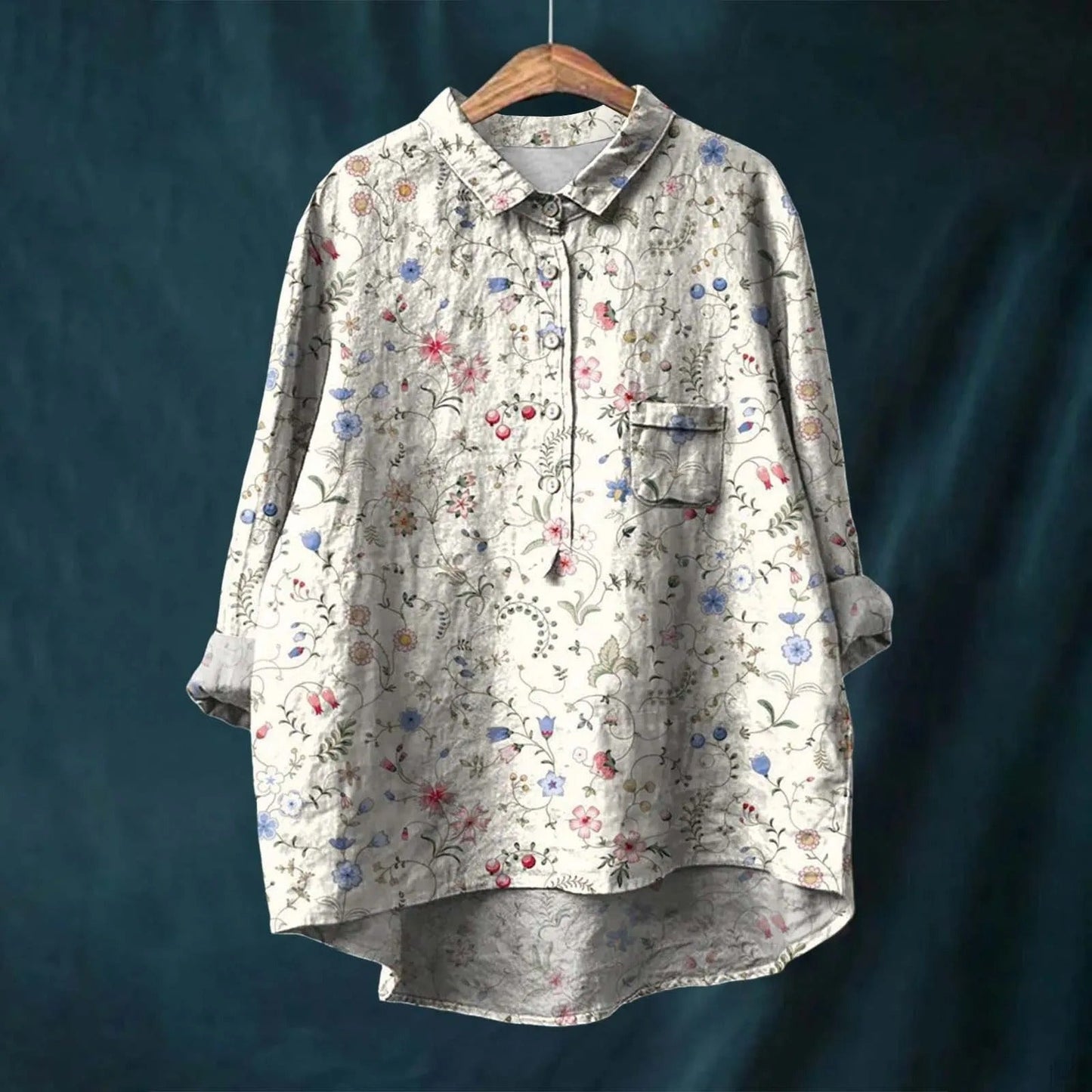 Vibrant Floral Print Blouse for Women (2XL)