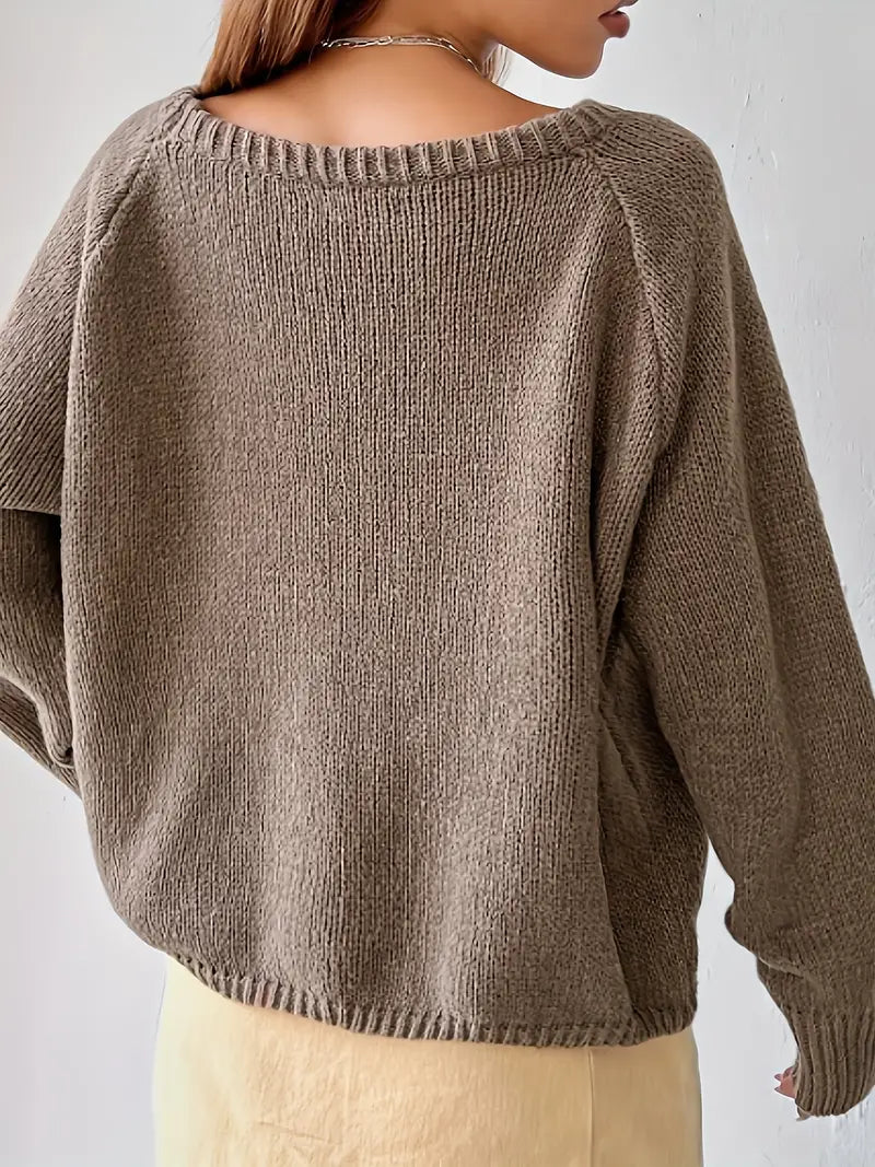 Ivyshape | Solid Color Crew Neck Sweater