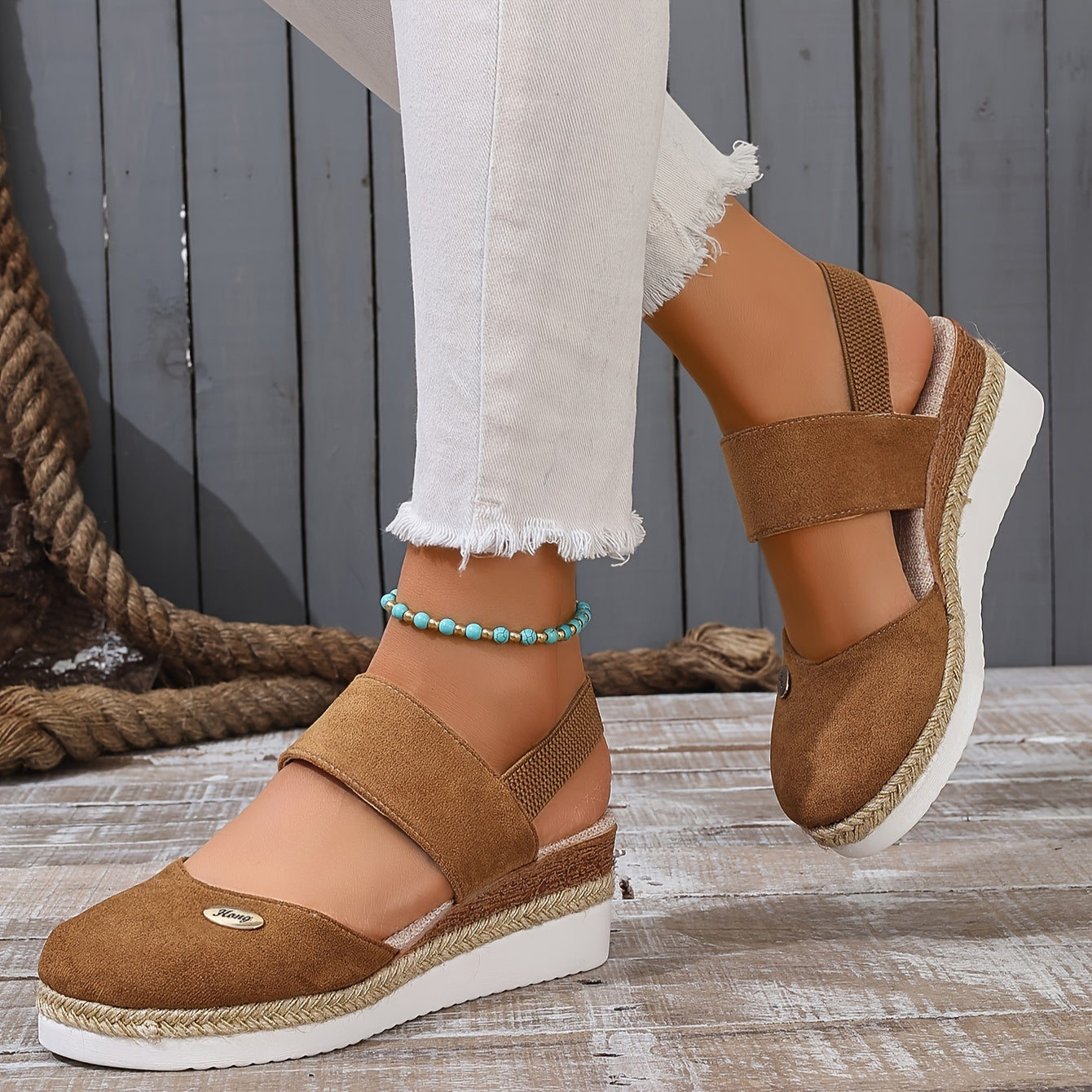 IvyShape | Women’s Sandals On Platform: Non-Slip, Closed Toe, Elastic Strap