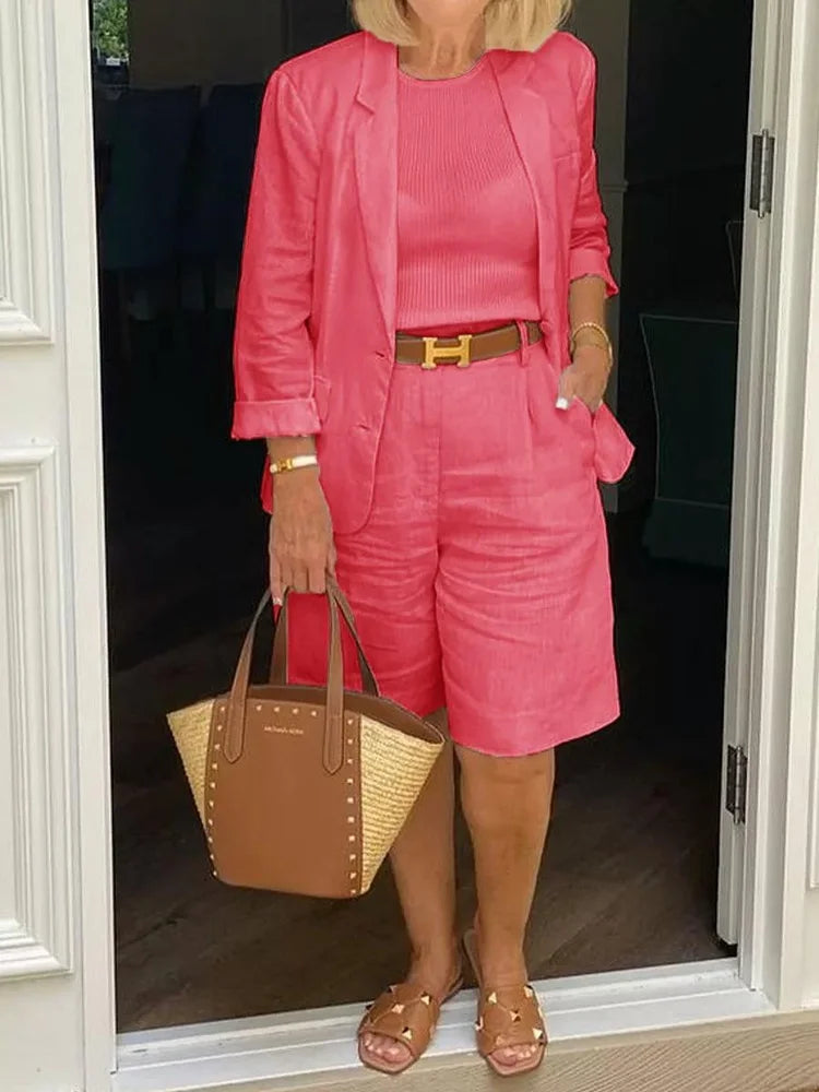 Ivyshape | Cotton & Linen Two-Piece