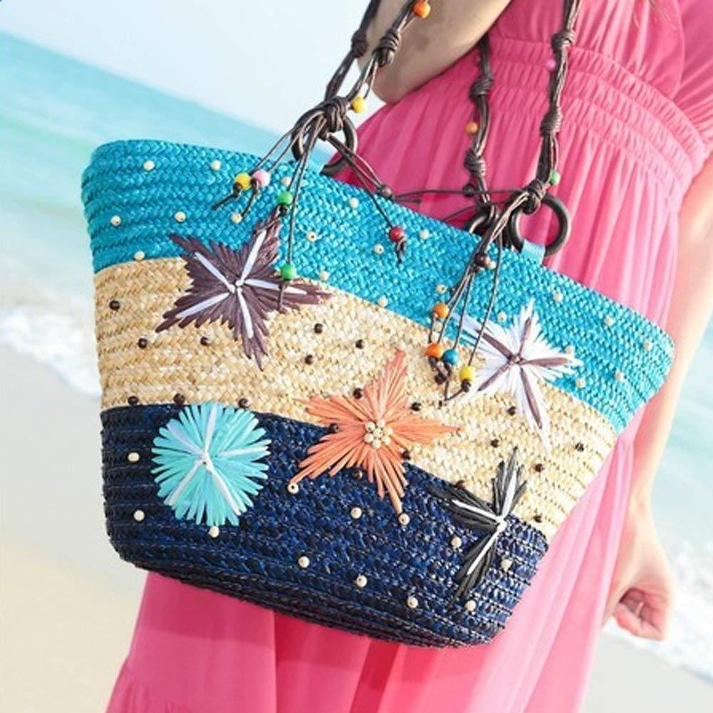 Starfish Embroidery Seaside Holiday Beach Straw Shoulder Bag