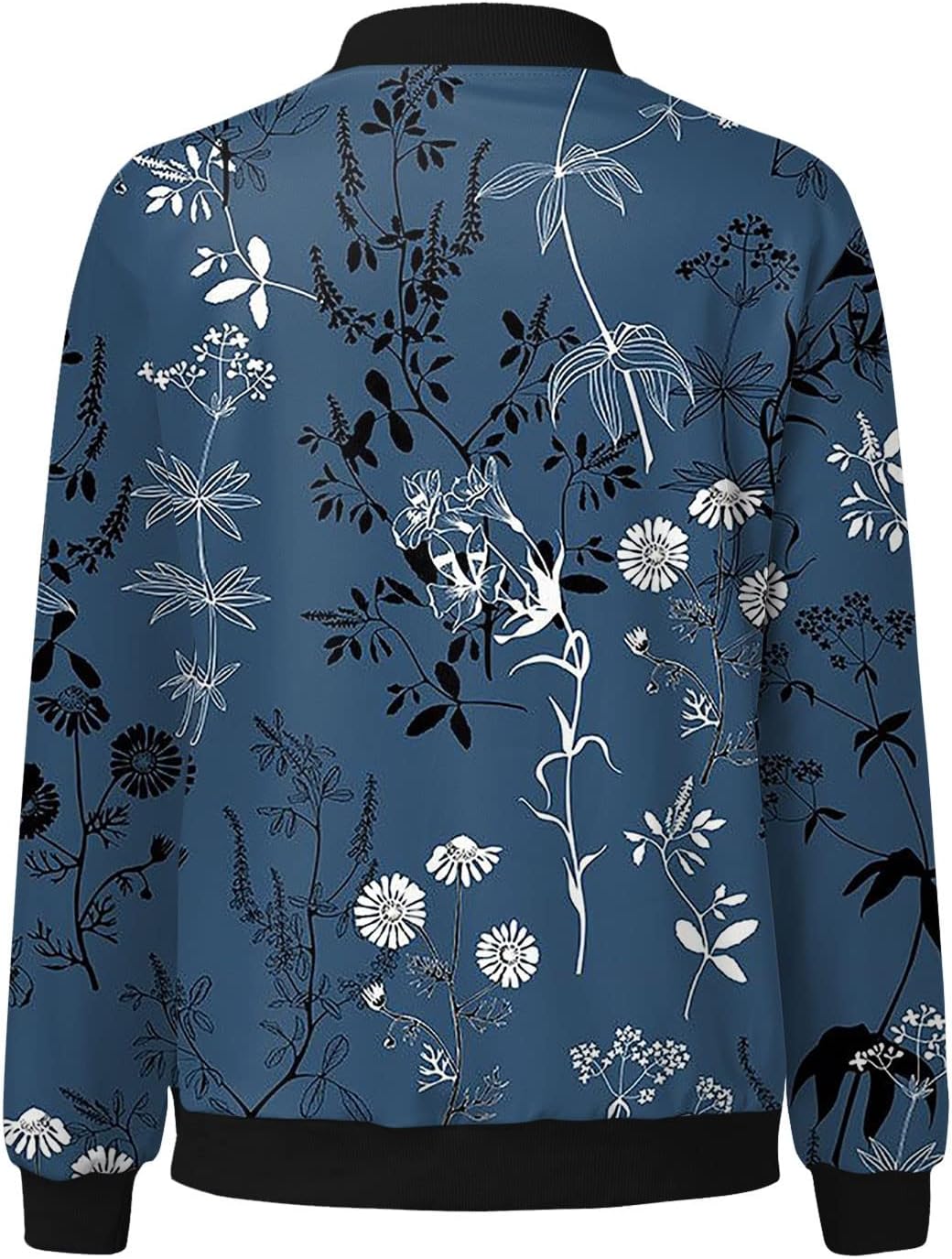 Ivyshape | Bomber jacket with floral pattern for women