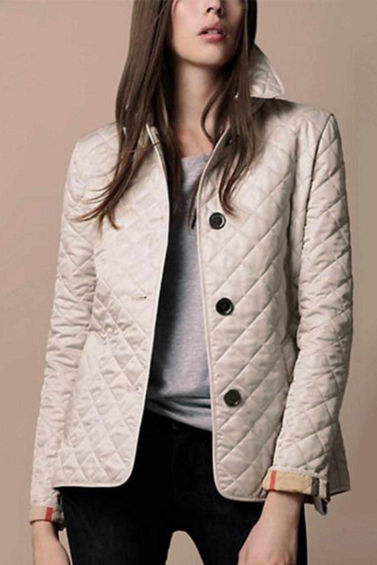 Ivyshape | Women's Diamond Pattern Jacket Collared