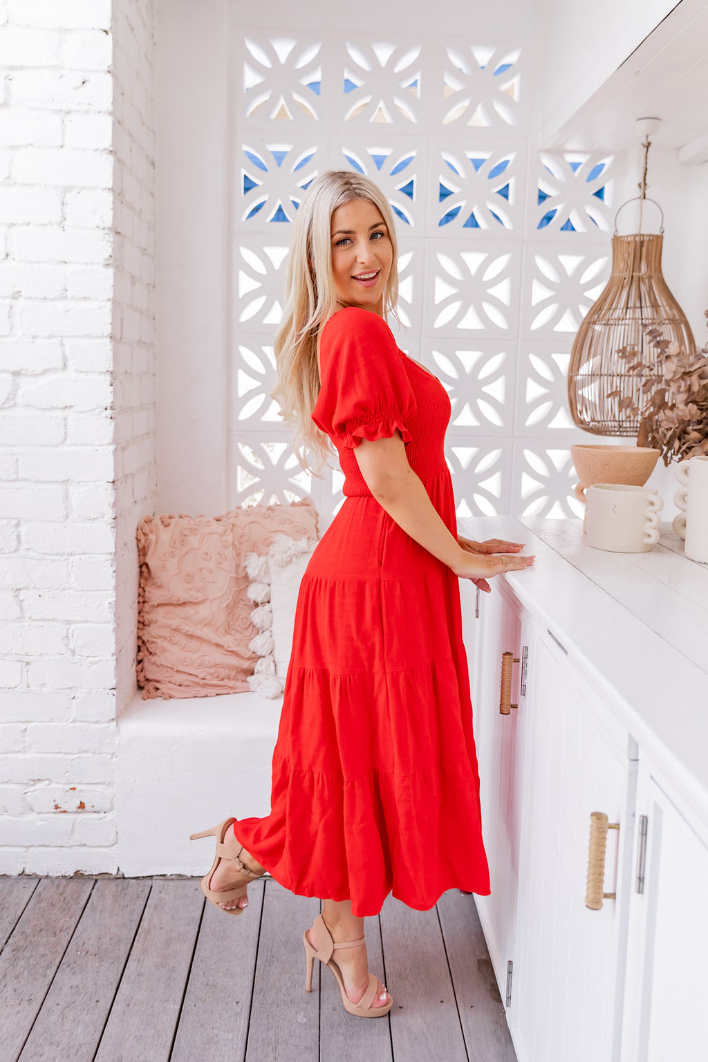 Zoe Dress - Crimson Red