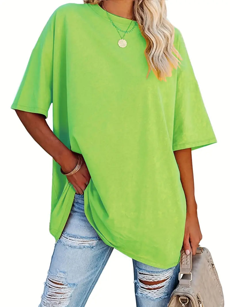 Ivyshape | Round Neck Basic T-Shirt