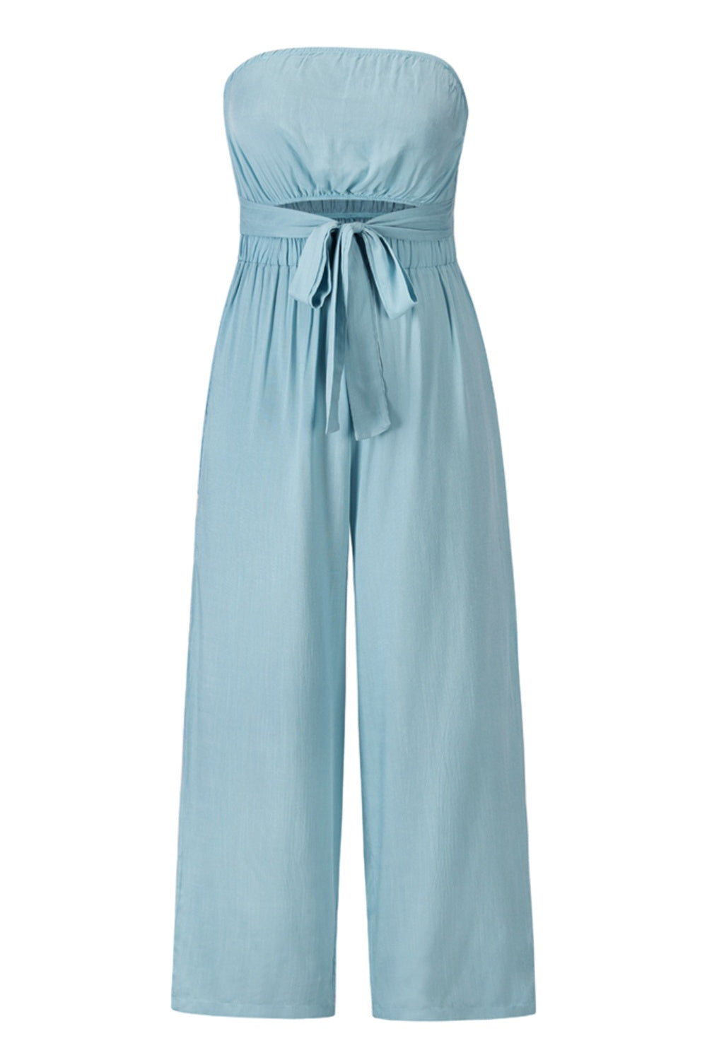 Ivyshape | Tied Cutout Tube Wide Leg Jumpsuit