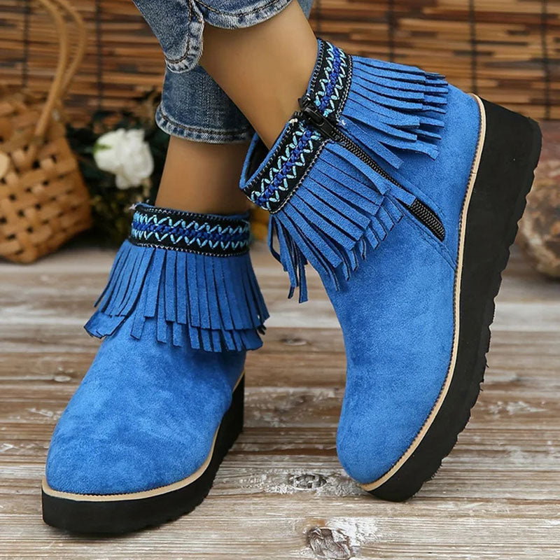 Ivyshape | Women's Tassel Ankle Boots Winter