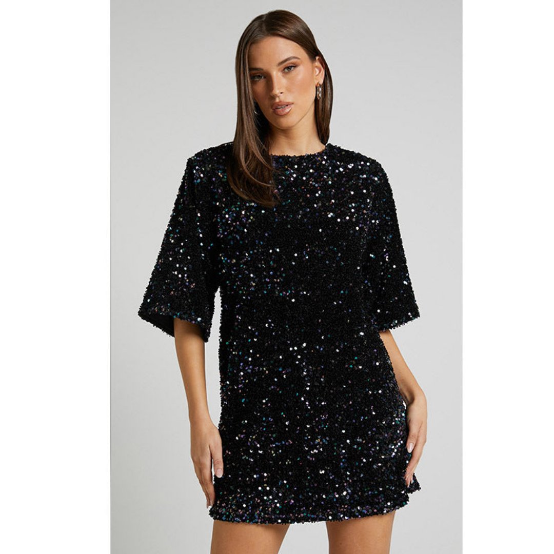 Ivyshape | Elegant Jinky Dress With Sequins for Women