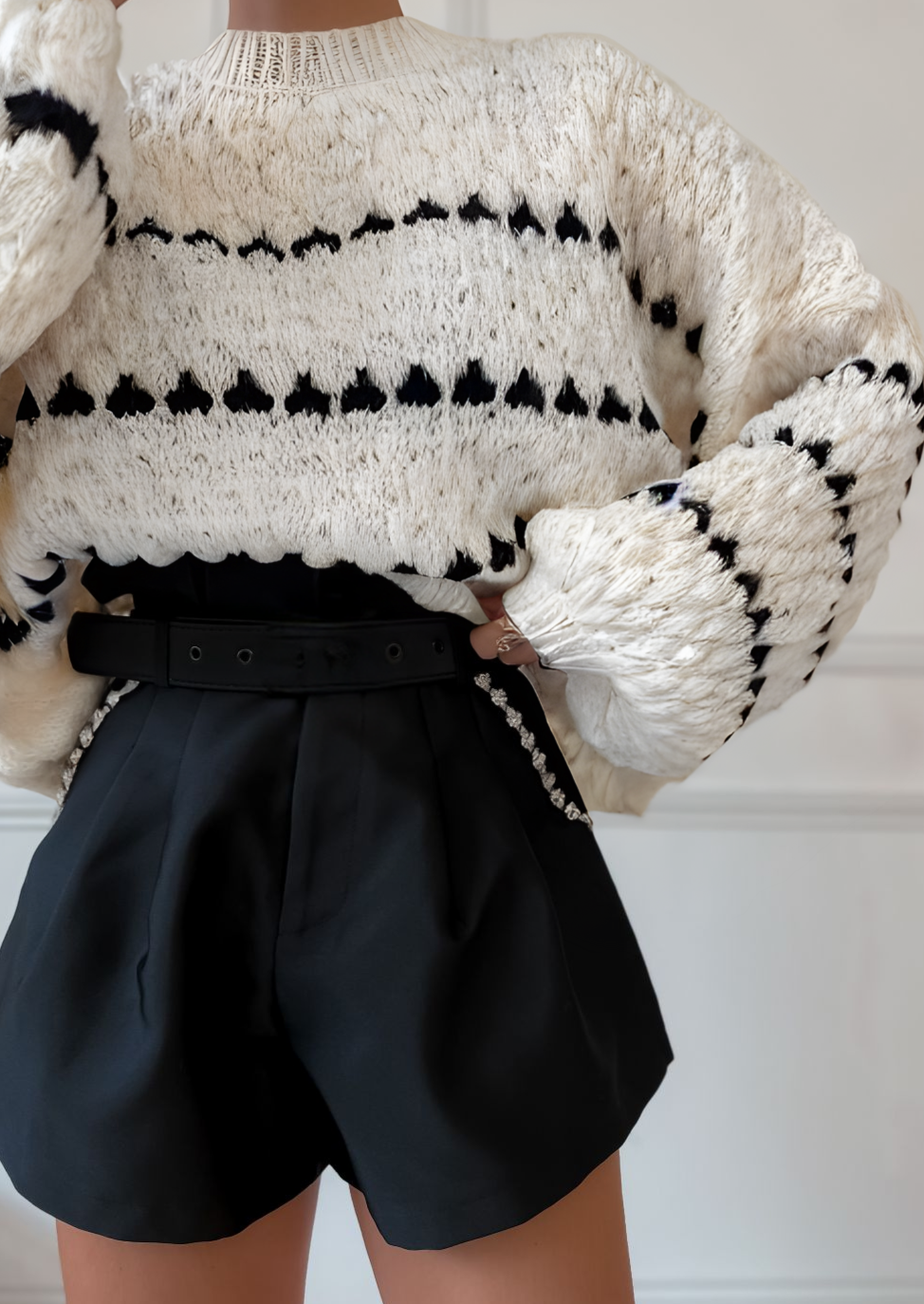 Ivyshape | Puff Sleeves Pull-Over Sweater